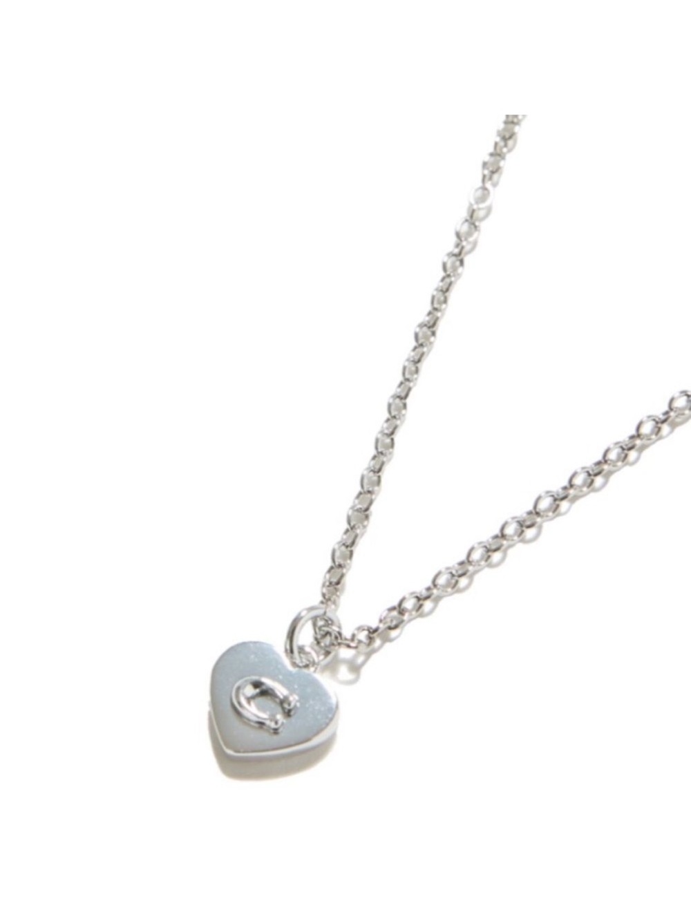 Coach Silver Heart Charm Necklace